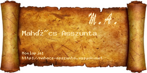Mahács Asszunta névjegykártya